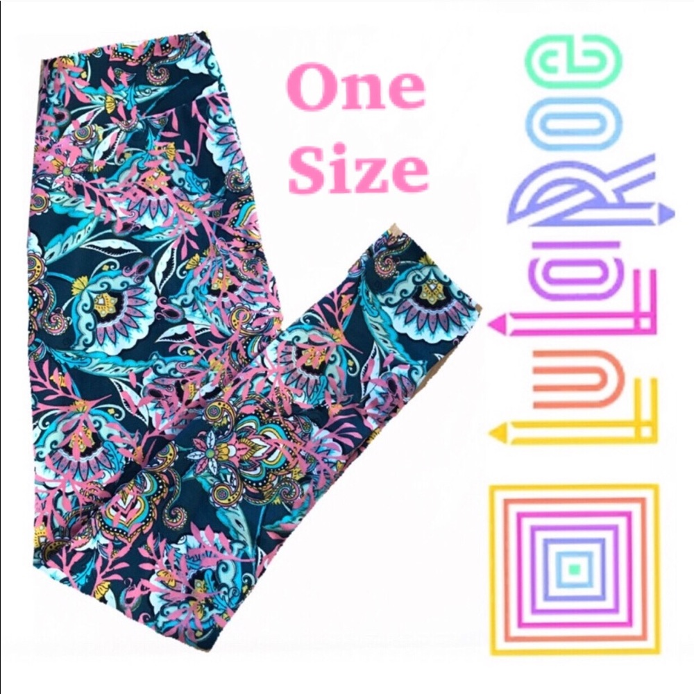 New LuLaRoe Pretty Paisley & Flower OS Leggings